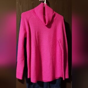 LOFT Vibrant Pink Cowl Neck Sweater Size XS